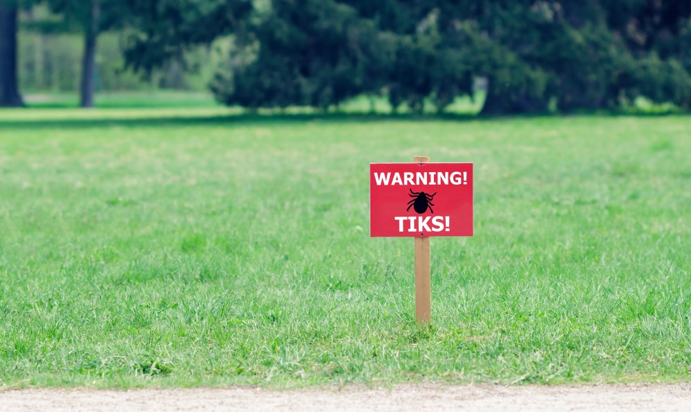 Ticks In Lawn Warning Sign